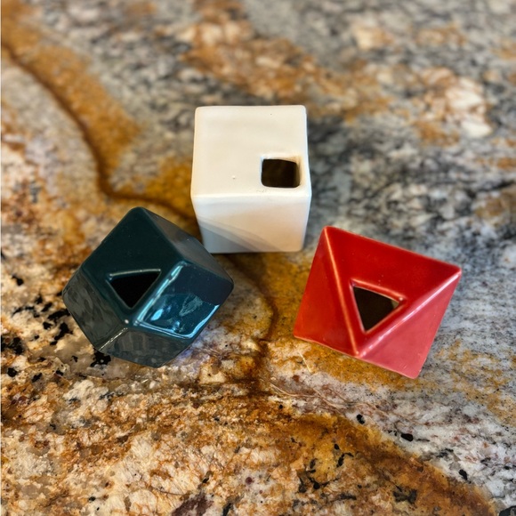 Set of Three West Elm Geometric Vases - Picture 1 of 4